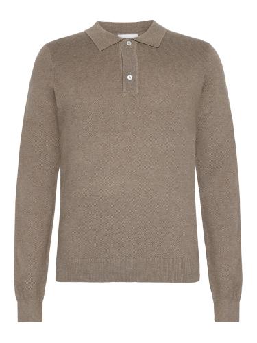 Ham LS Polo Knit - Nature Melange
