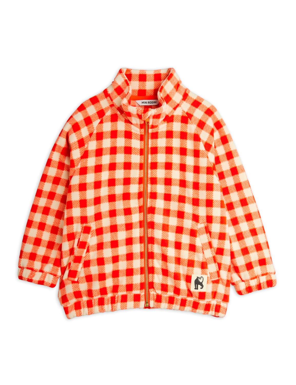 Gingham fleece jacka