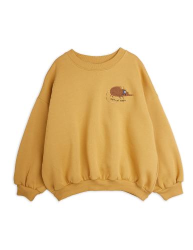 Sweatshirt med broderad näbbmus - beige/gul