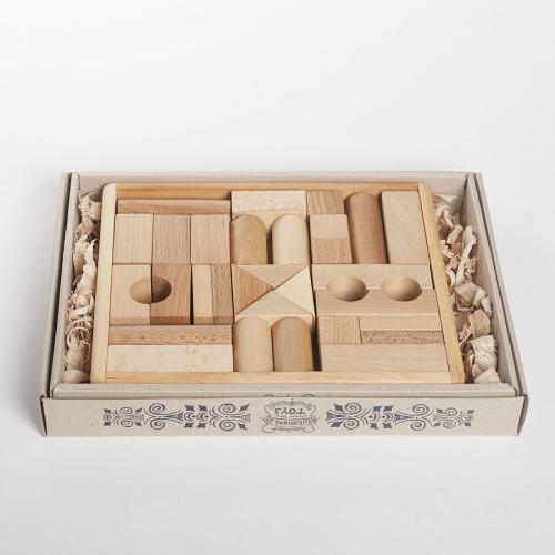 Träklossar 30 st, Natur