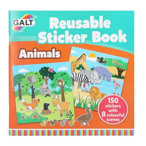 Klistermärkebok Djur -återanvändbar