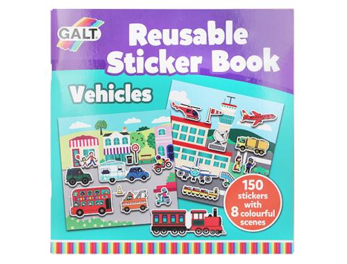 Klistermärkebok Fordon - återanvändbar