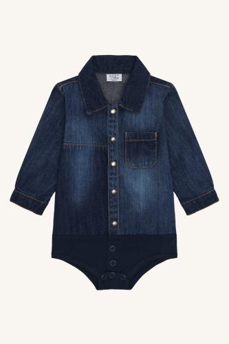 Jeansskorta body Bertil - blue denim