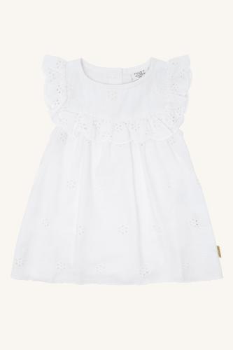 Klänning med body - broderad - Kristi - White embroidery