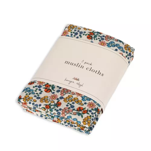 3 pack muslin cloth gots- Bibi fleur