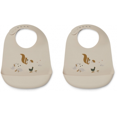 Tilda Silicone Bib 2 Pack - Friendship multi mix