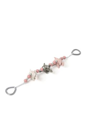 Barnvagndkedja - elefanter - rosa/grå