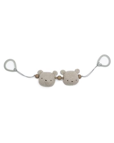 Barnvagndkedja - stickade björnar - sandy