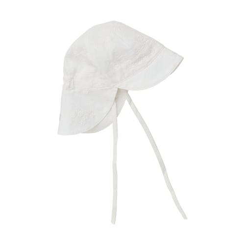 Solhatt broderad baby - ANTIQUE WHITE