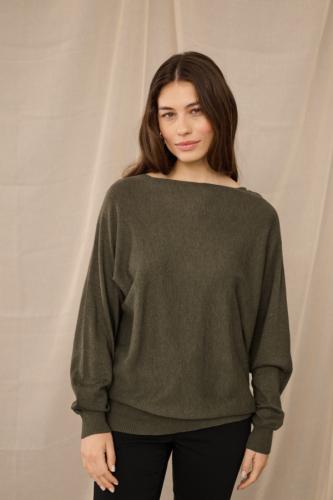 CUannemarie stickat - olive night mela