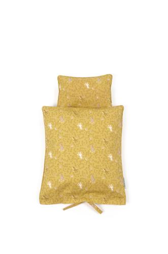 Docksängkläder - gult med enhörningar