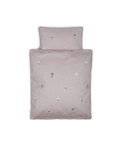 Docksängkläder - puder rosa/lila med dockor