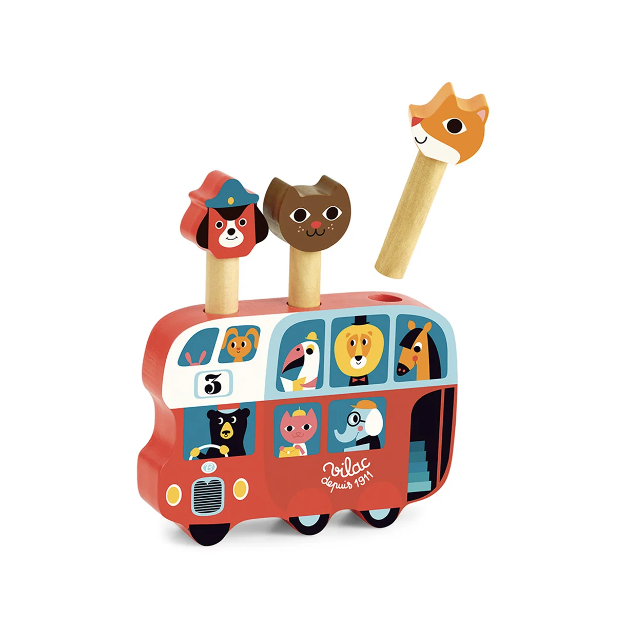 Vilac Pop-up buss i trä