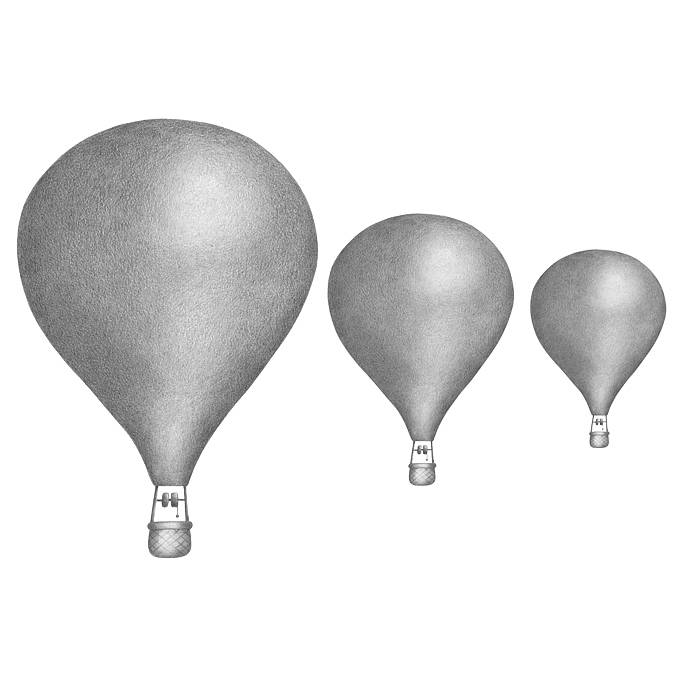 Stickstay - Graphite grey balloons set 3