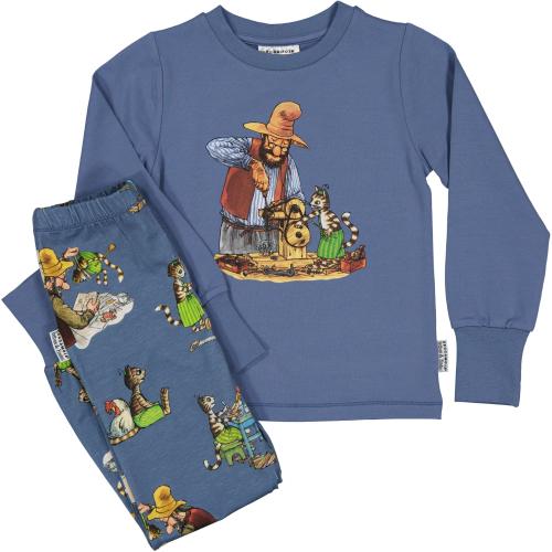 Pyjamas tvådelad Pettson och Findus Blå