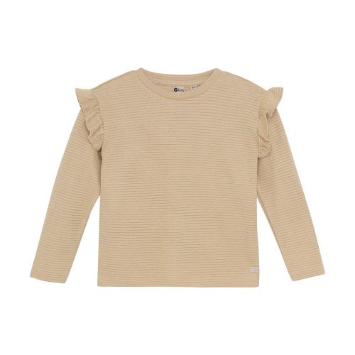 Daily7 T-shirt beige med guldränder