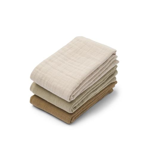Muslin cloth, Lewis 3-pack - Sandy mix