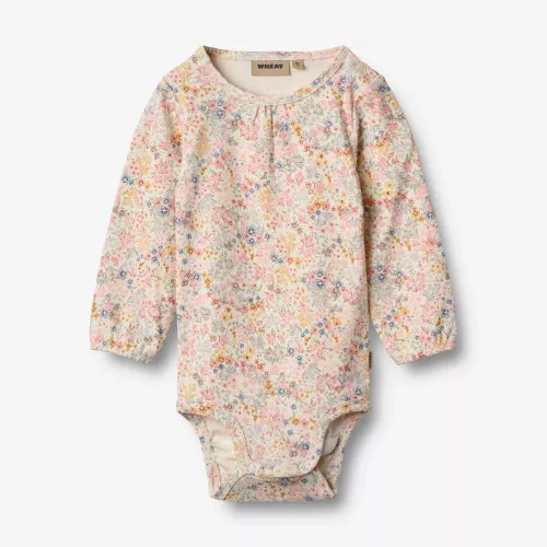 Långärmad body, Elmine - Bright flowers
