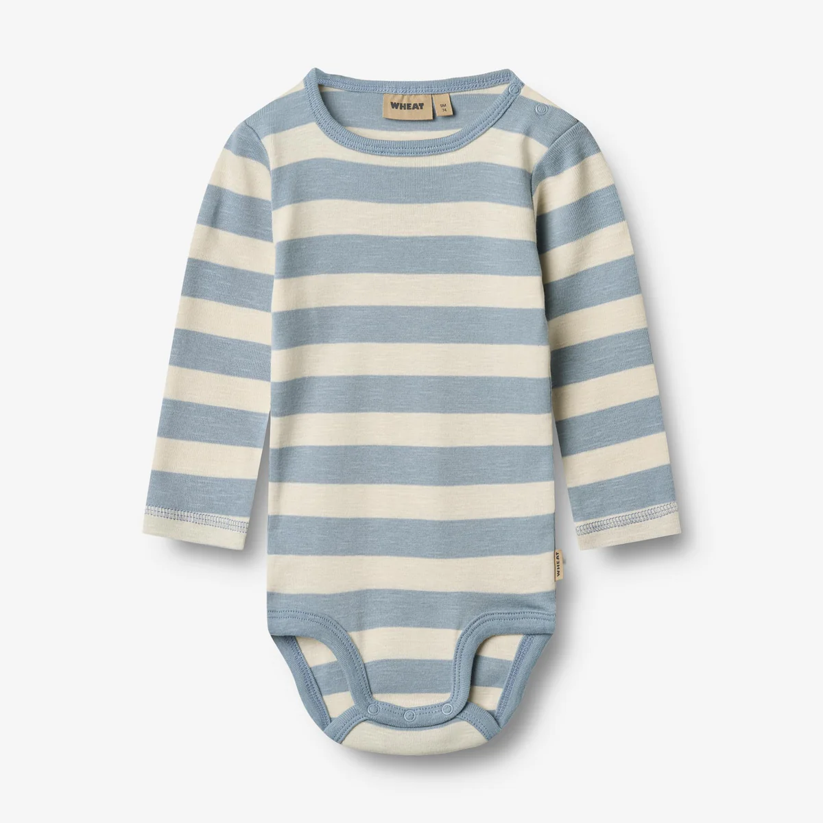 Långärmad body, Freddie - Calm blue stripe