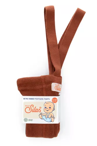 Footless cotton tights - Cinnamon - Silly Silas