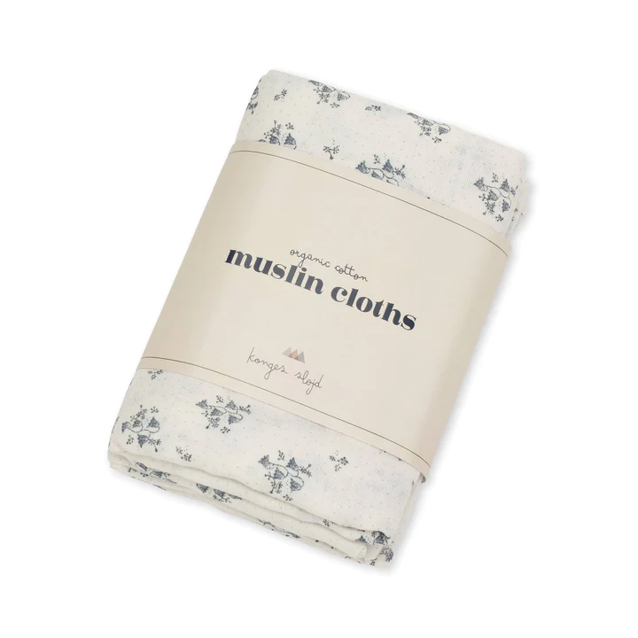 3 pack muslin cloth gots - Clochette bleue