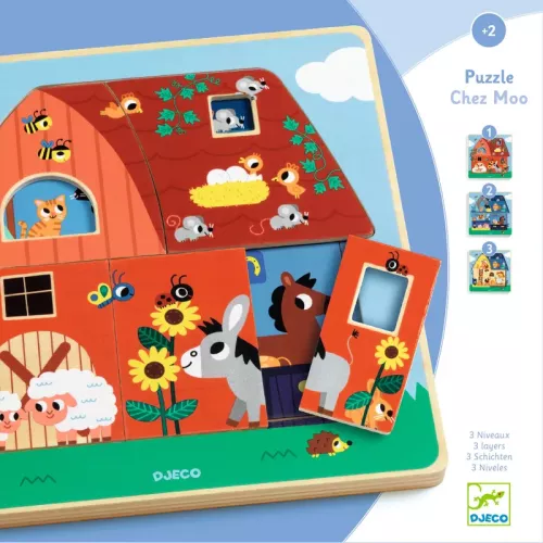 3 lagers pussel Bondgård