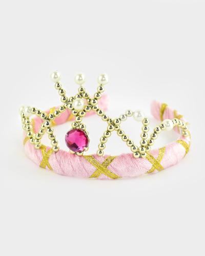 Tiara rosa sammet