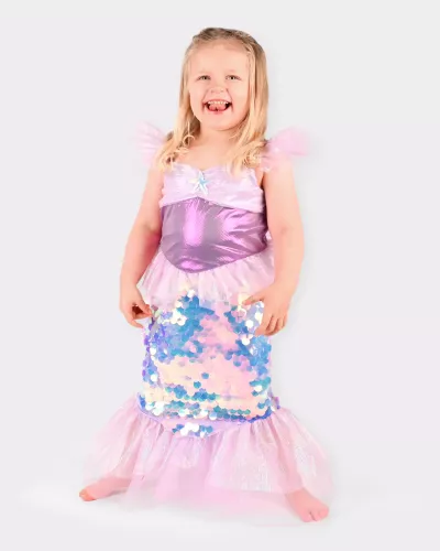 MERMAID DRESS PURPLE SEQUINS - Sjöjungfrudräkt