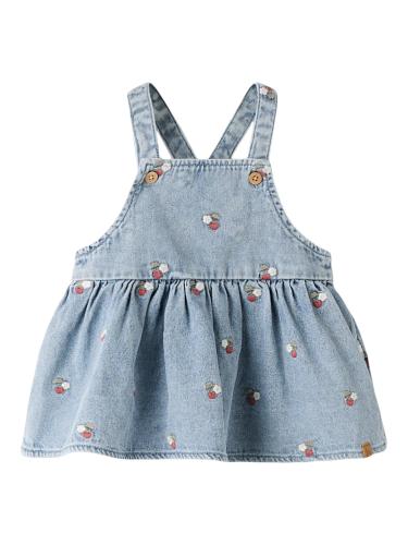 JEANSKLÄNNING broderade jordgubbar - baby