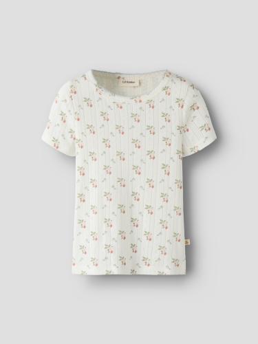 SLIM FIT T-SHIRT pointelle blommor