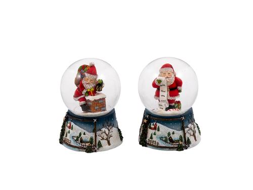 Glasglob  snö - Liten tomte