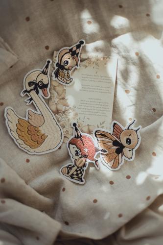 4-Pack Patches – Dear Swan, Birdie, Butterfly & Miss Gertrud