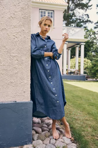 Joy Shirt dress - blue denim