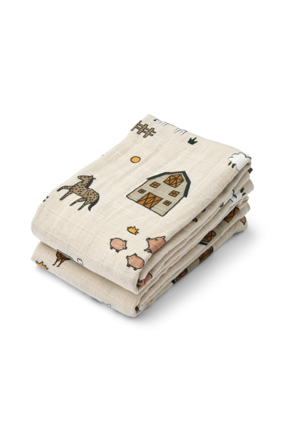 Lewis Muslinfiltar 2-pack - Farm sandy - Liewood