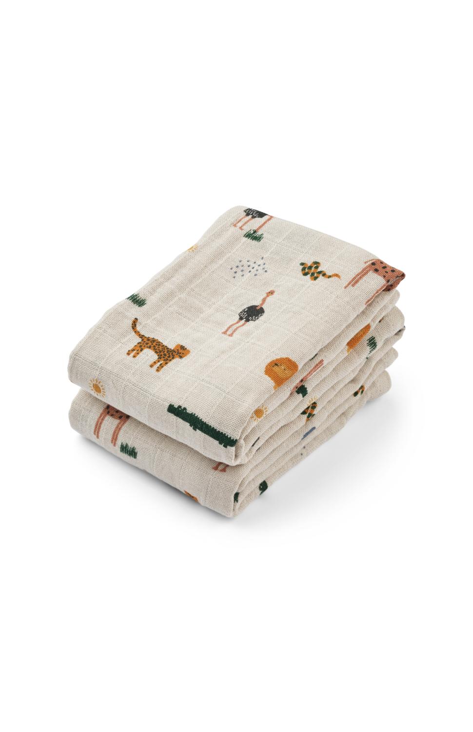 Lewis Muslinfiltar 2-pack - Safari sandy mix - Liewood