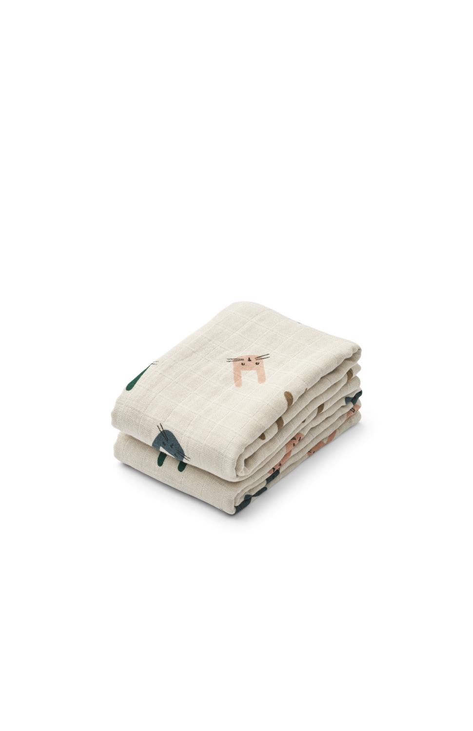 Lewis Muslinfiltar 2-pack - Bunny sandy - Liewood