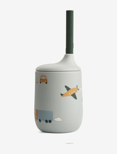 Ellis sippy cup - Vehicles/ Dove blue mix