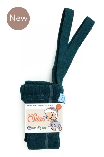 Footless wooly tights - Blue sapphire - Silly Silas