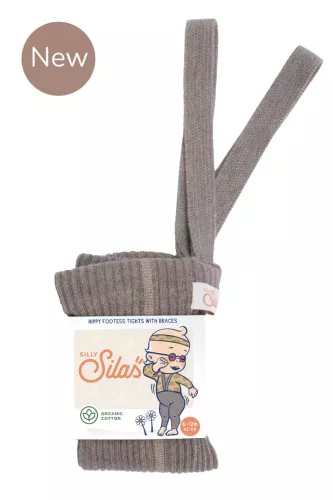 Hippy fotless cotton tights, Cocoa blend - Silly Silas