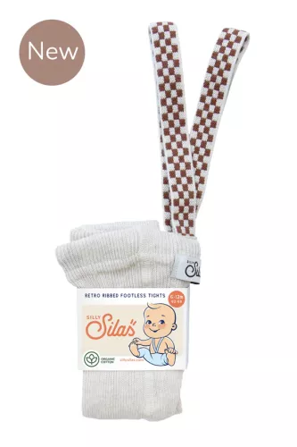 Cream blend cotton tights checked - footless