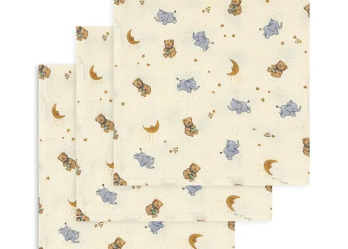 3-Pack Muslinfiltar Cucciolo - måne