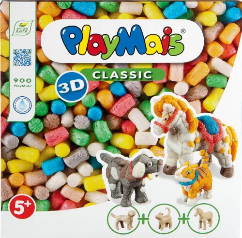 PlayMais - Classic 3D domestic animals (Häst, hund och katt)