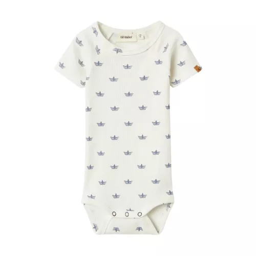 Kortärmad body - Coconut milk pappersbåtar