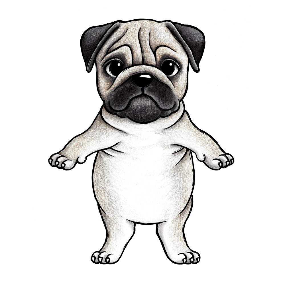 Mopsen Prince - Wallsticker