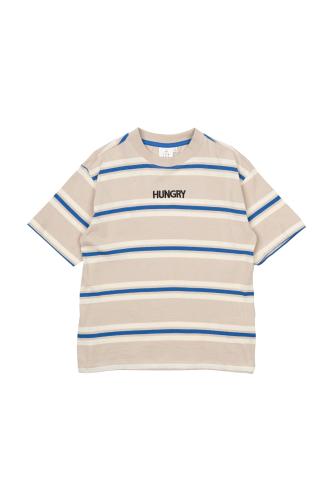 Nicky, Oversized t-shirt HUNGRY - Feather gray striped