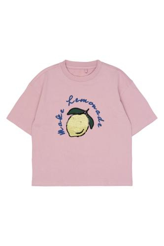 T-shirt Citron glitter Shannet - Silver pink