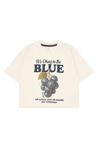 Victoria oversized T-shirt - It's Okay to Be BLUE - Gardenia