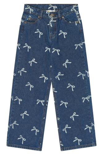 Vida jeans med rosettmotiv - wide fit jeans