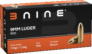 B-Nine 9x19 FMJ 116gr PCC-safe