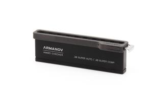 Armanov Gauge Box 10rd pockets with plastic lid and OAL Check | .38 Super Comp